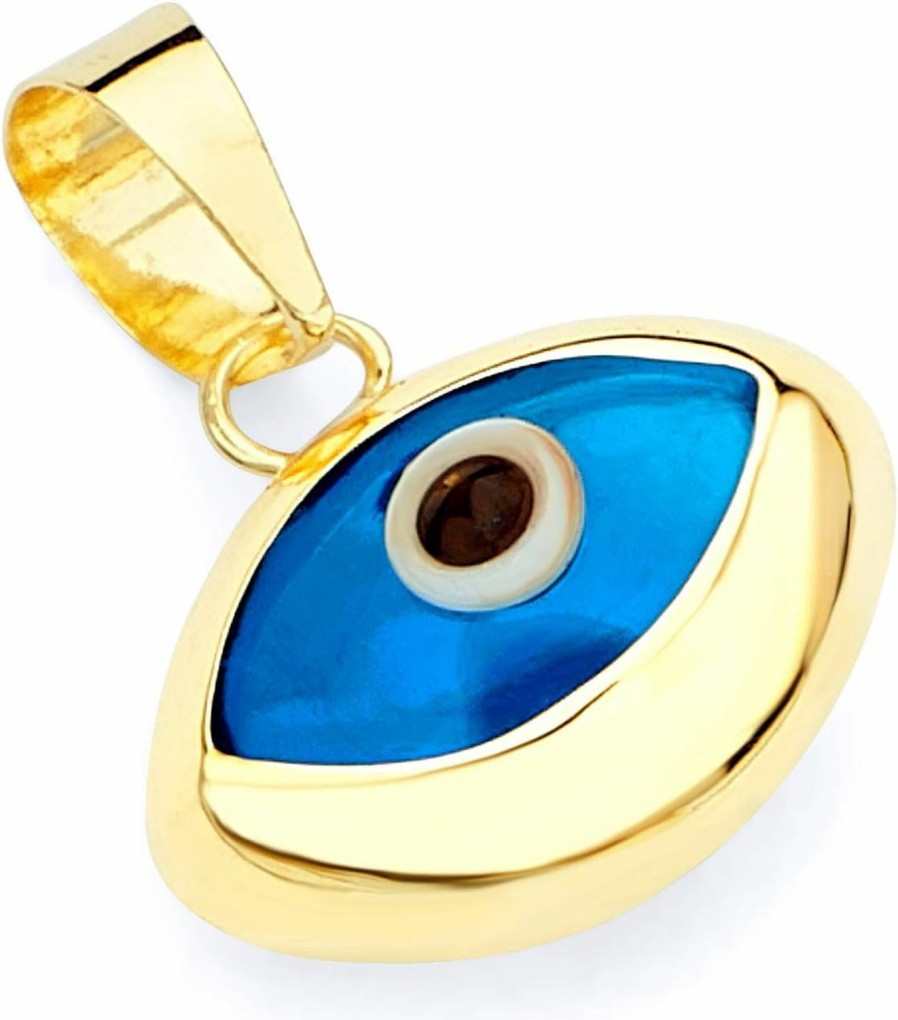 Online The World Jewelry Center The World Jewelry Center 14K Real Yellow Gold Evil Eye Charm Pendant