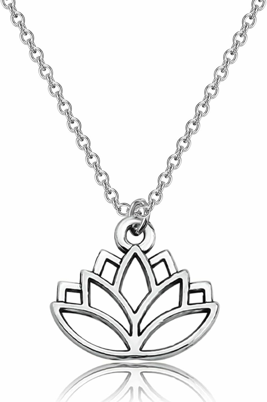 Hot PLITI Pliti Lotus Necklace For Yoga Lovers New Beginnings Gift Lotus Inspirational Gift Lotus Flower Jewelry Yoga Karma Gift