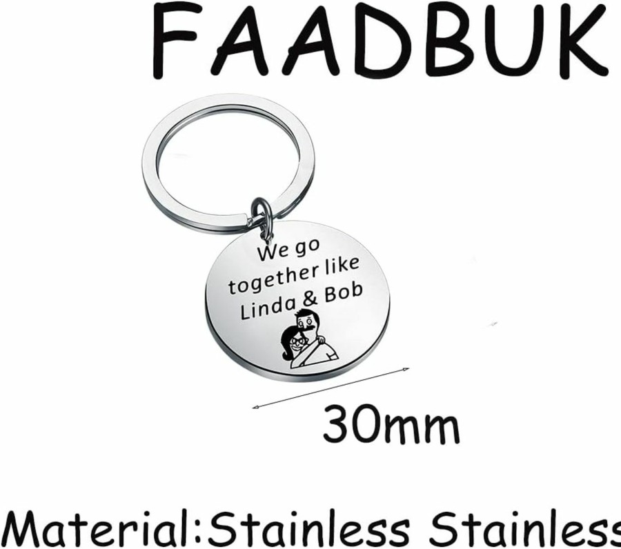 Hot FAADBUK Faadbuk Burgers Inspired Gift Couple Keychian Set You'Re The Linda To My Bob Valentine'S Day Gift