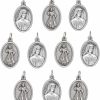 Clearance VILLAGE GIFT IMPORTERS Divine Mercy And Saint Faustina Medals | 10 Pack Of Silver-Tone Pendants | Diy Religious Jewelry And Chaplets | Great Catholic Gift For First Holy Communion And Confirmation