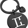 Online FAADBUK Faadbuk Zodiac Sign Keychain Cz Horoscope Gift Zodiac 12 Constellation Pendant Keyring Birthday Friendship Astrology Gift For Women Men Jewelry (Black, Gemini)