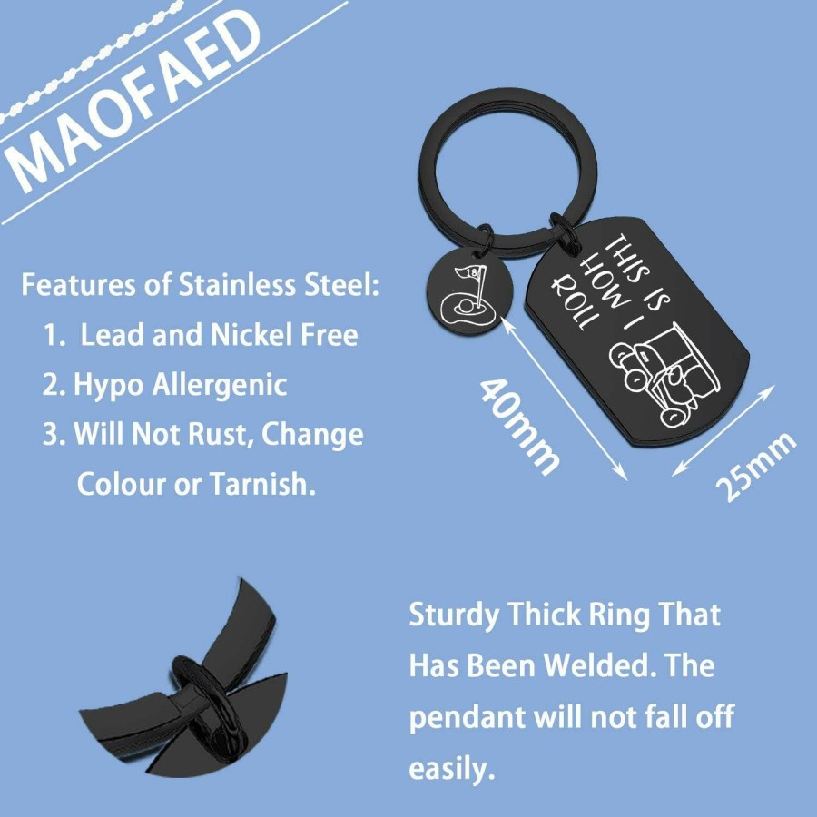 Best MAOFAED Maofaed Golfer Gift Golf Keychain This Is How I Roll Keychain Gift For Golfer Golf Cart Keychain