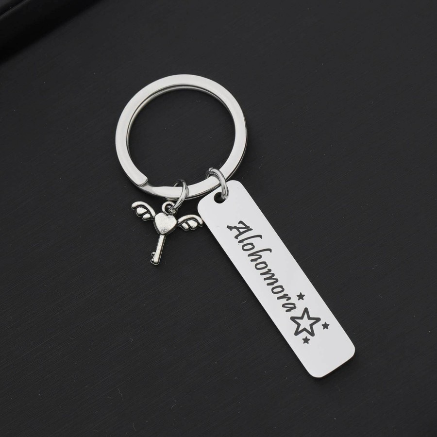 New MYOSPARK Myospark Alohomora Keychain With A Winged Key Charm Geeky Gift