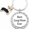 Hot WKXZMTR Wkxzmtr Corgi Charm Keychain Dog Owners Jewelry Pet Lovers Gifts Dog Lovers Keychain Corgi Gift Best Corgi Mom Ever Gift