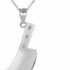 Online Claddagh Gold Claddagh Gold .925 Sterling Silver 1-1/4\" X 3/8\" Butcher'S Knife Meat Cleaver Pendant Necklace - Choice Of Pendant Only Or Necklace Chain Length