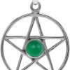 Best Silvershake Silvershake 5Mm Round Shape Gemstone Antique Finishing Or Yellow Gold Plated 925 Sterling Silver Pentagram Star Pentacle Wiccan Pendant Or Pendant With 18 Inch Chain Necklace Jewelry For Women