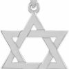 Clearance Claddagh Gold Solid 925 Sterling Silver Traditional Jewish Star Of David Charm Pendant (Medium)