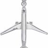 Best Claddagh Gold Claddagh Gold Aircraft Jewelry .925 Sterling Silver Airplane Aircraft Aviation Traveler Charm Pendant Necklace - Choose Pendant Only Or Necklace W/ 16"-22" Chain