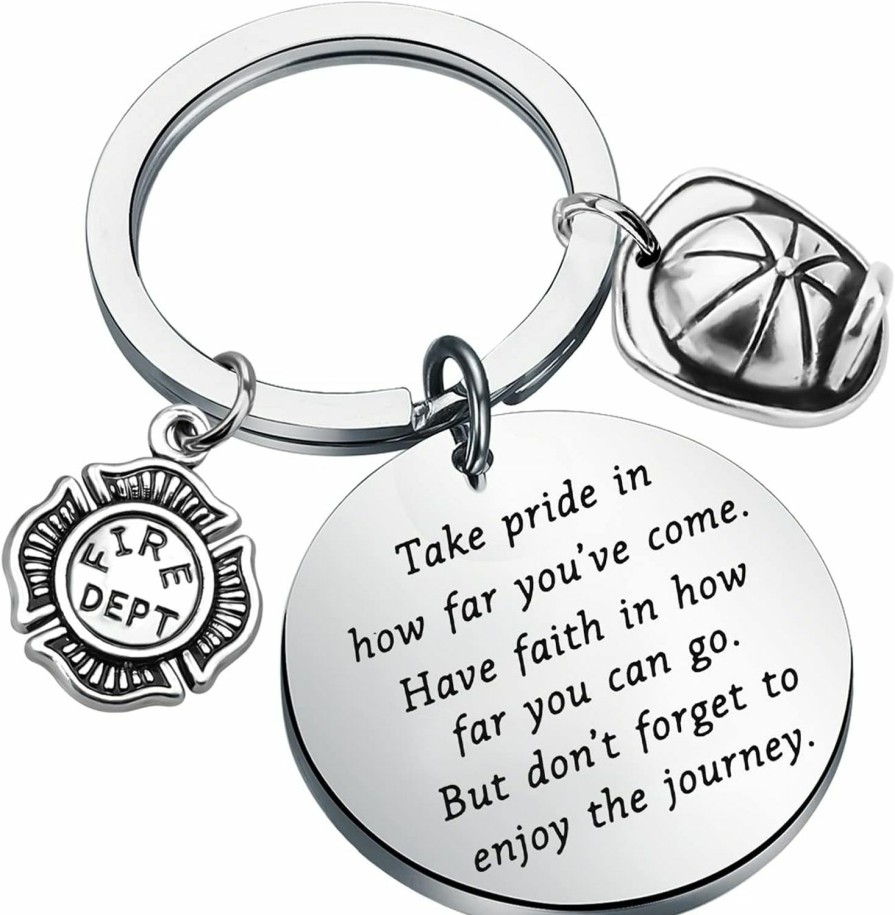 New FUSTMW Fustmw Firefighter Gifts Keychain Fireman Gifts Firefighter Graduation Gifts Take Pride In How Far You Have Come