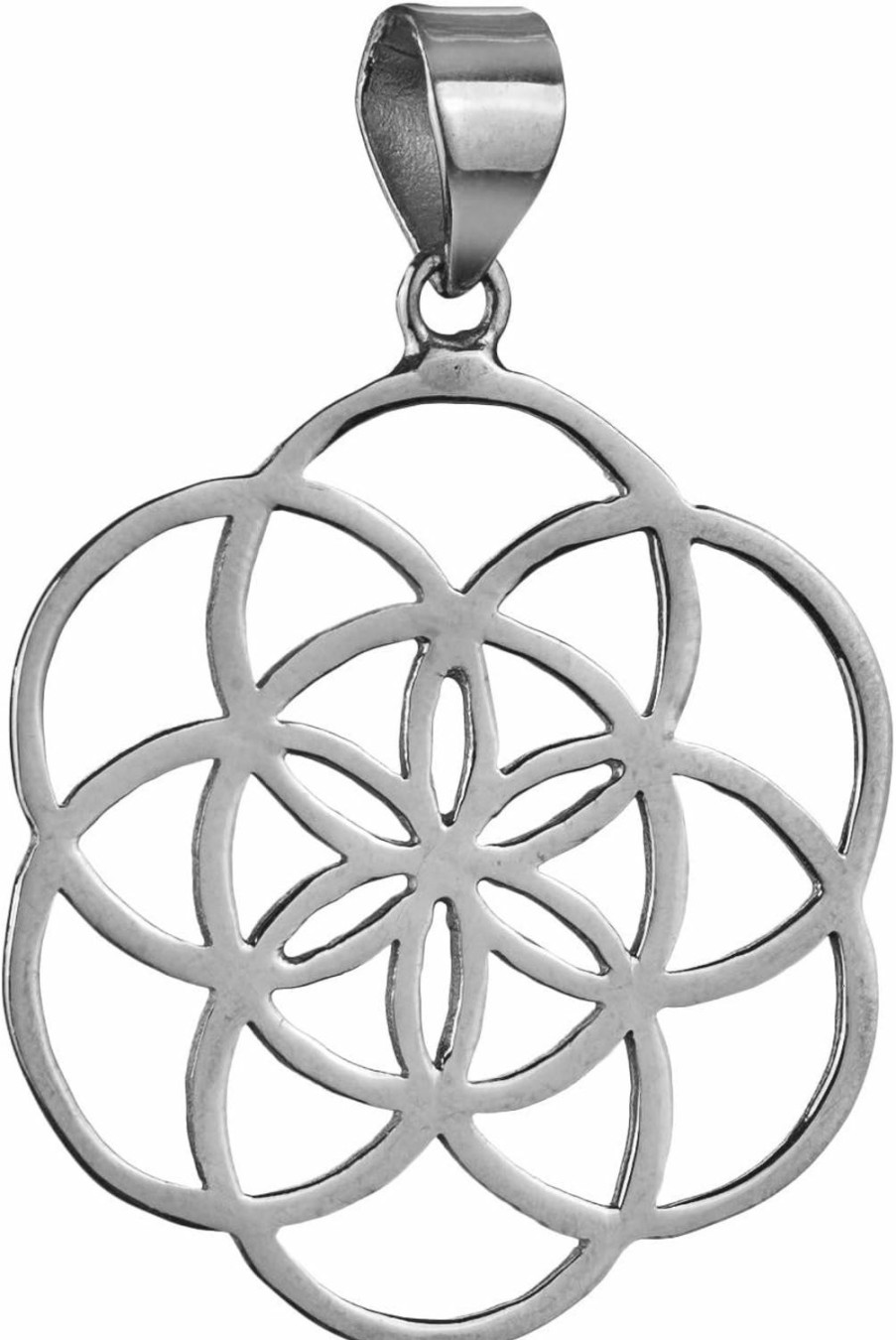 Hot Koral Jewelry Seed Of Life Pendant Sterling Silver 925 Size 1\" Diameter Sacred Geometry Yoga Jewelry