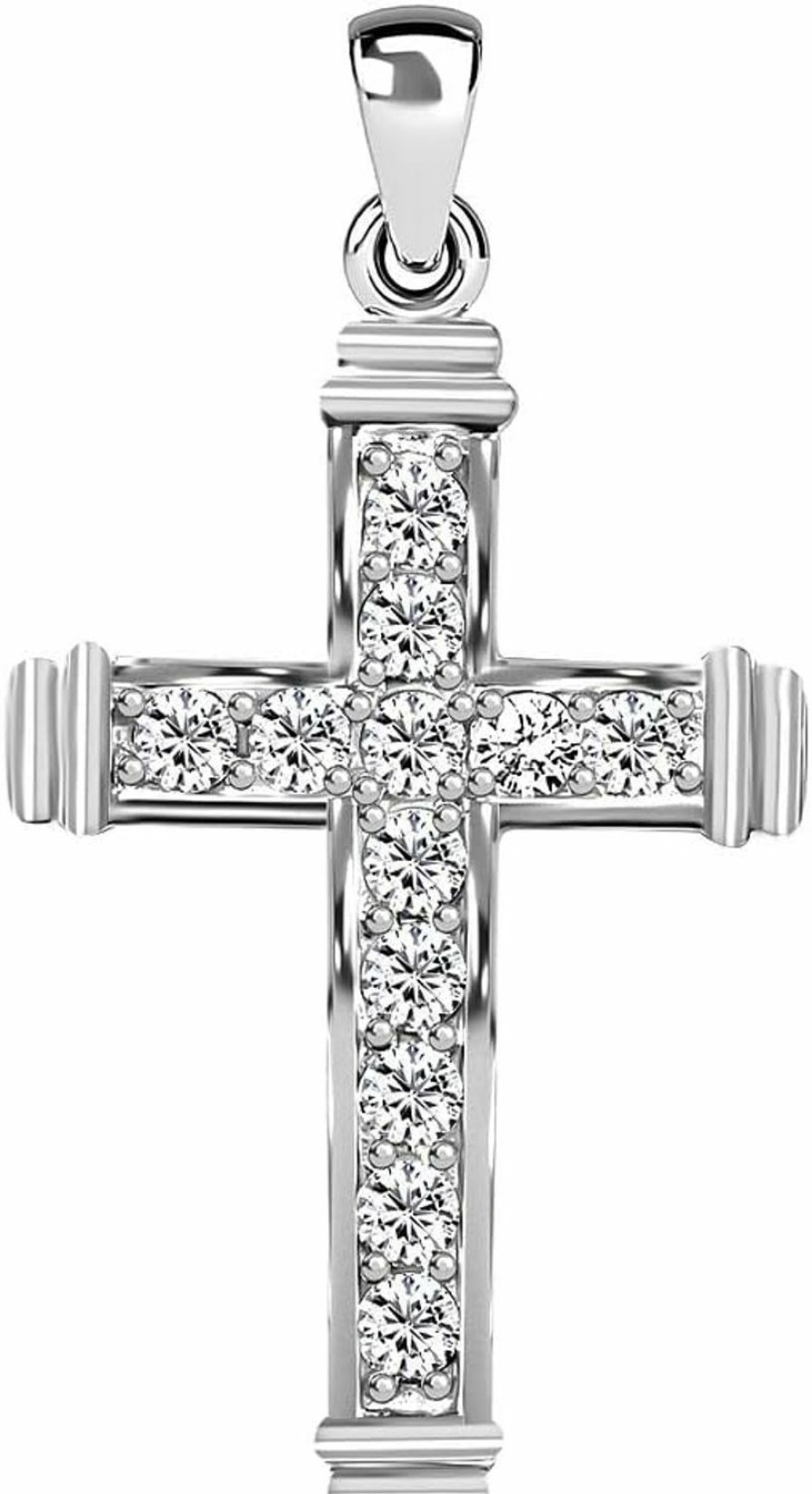 Clearance SHOP LC DELIVERING JOY Shop Lc Cross Pendant In 925 Sterling Silver - Cubic Zirconia Cross Pendant For Men & Women Jewelry For Women Catholic Faith Christian Religious Birthday Mothers Day Gifts For Mom