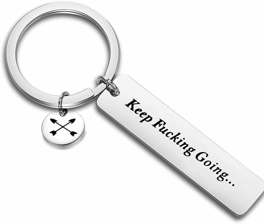 Wholesale FEELMEM Feelmem Inspirational Keep Fucking Going Keychain Arrows Charm Recovery Jewelry