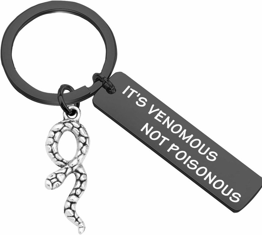 New PLITI Pliti Snake Lover Gifts Snake Gifts Pet Owner Gifts It'S Venomous Not Poisonous Funny Snake Key Rings