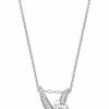 New Jewelili Jewelili Enchanted Disney Fine Jewelry Sterling Silver 1/10 Cttw Diamond Tinkerbell Wings Pendant