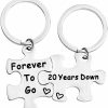 Best FEELMEM Feelmem Couples Gifts 5Th, 50Th Years Down Forever To Go Puzzle Keychain Set Of 2