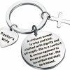 Hot BAUNA Bauna Pastor'S Wife Appreciation Gifts She Is A Comfort And Encouragement Keychain Minister'S Wife Jewelry