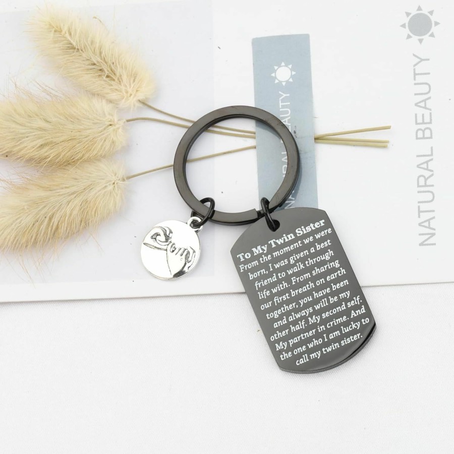 Hot UJIMS Ujims Twin Jewelry Twin Sister Keychain I Am Lucky To Call My Twin Sister Of The Bride Gifts Sister Jewelry From Sister