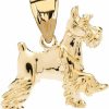 Best Claddagh Gold Solid 10K Yellow Gold Schnauzer Charm Pendant