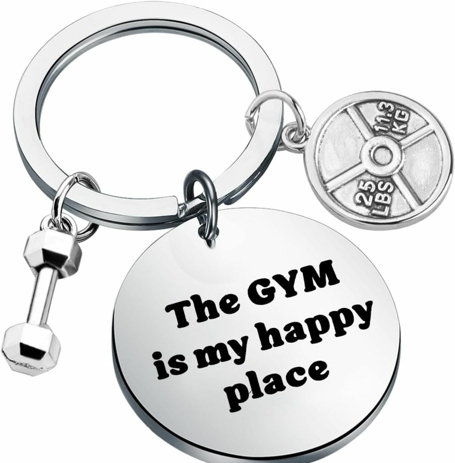 New KUIYAI Kuiyai Gym Lovers Gift Workout Gift Fitness Coaster Gift The Gym Is My Happy Place Keychain For Trainer