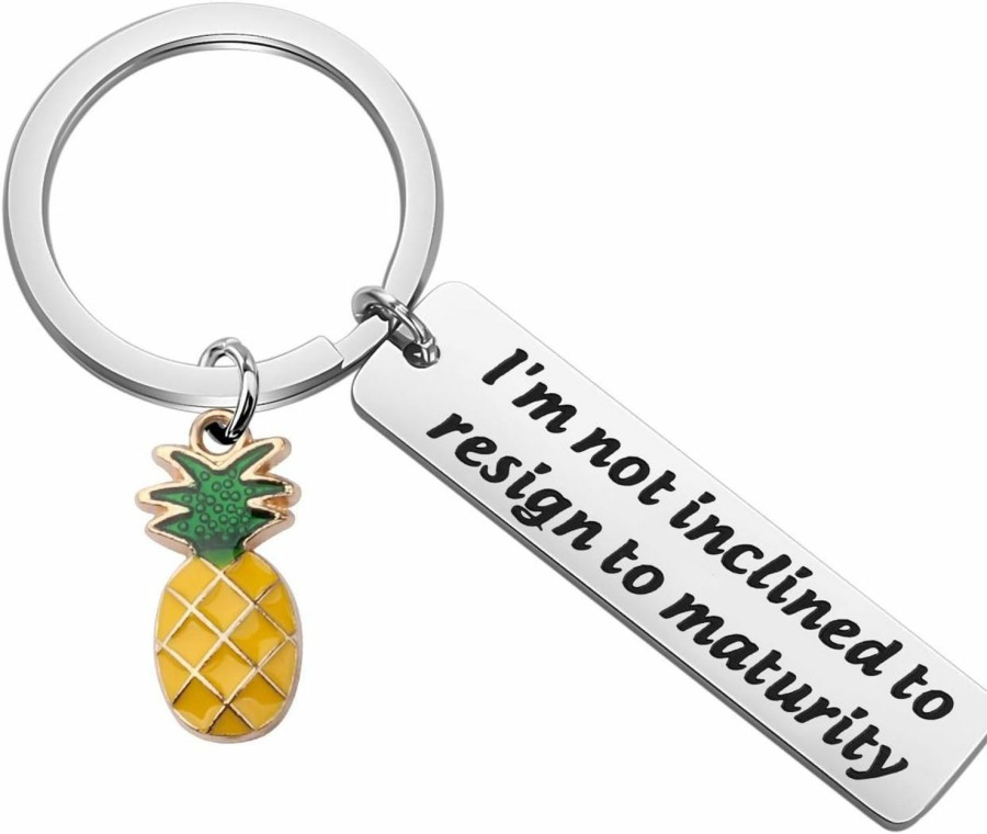 Best FAADBUK Faadbuk Pineapple Inspired Keychain Tv Show Gift I'M Not Inclined To Resign To Maturity Psych Theme Song Lyrics