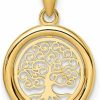 New Auriga Fine Jewelry Auriga Fine Jewelry 14K Yellow Gold Tree Of Life Circle Pendant, For Women (L-14Mm, W-14Mm)