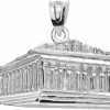 Clearance Claddagh Gold Greek Temple Parthenon Akropolis Charm Pendant In 925 Sterling Silver