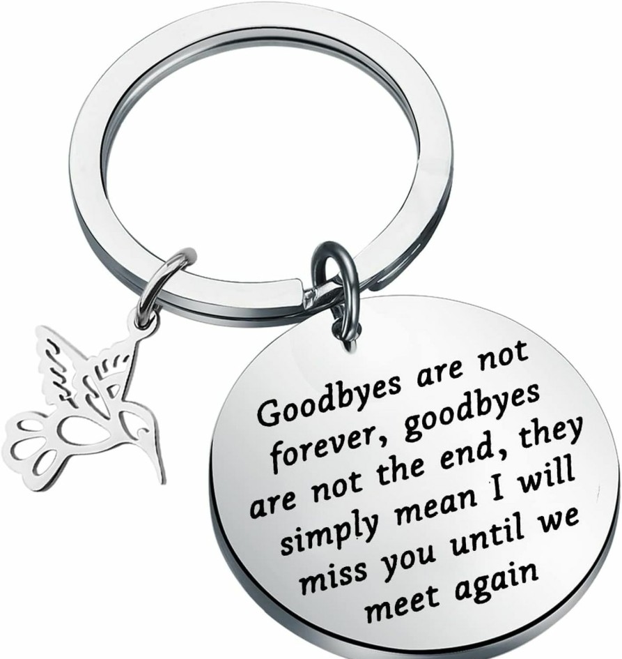 Best PLITI Pliti Hummingbird Gift Hummingbird Memorial Gift Goodbyes Are Not Forever Goodbyes Are Not The End Remembrance Keychain