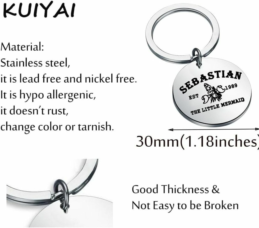 Online KUIYAI Kuiyai Mermaid Merchandise Gift Sebastian Crab Lovers Keychain Sea Ocean Animal Gift Family Trip Gift Wdw Character Gift