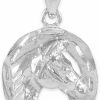 Hot Horseshoe Jewelry .925 Sterling Silver Good Luck Horseshoe Charm Horse Head Pendant Necklace With Rolo Chain And Pendant Only