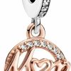 New Pandora Pandora Thank You Mom Heart Charm - Compatible Moments - Stunning Women'S Jewelry - Mother'S Day Gift - Made Rose, Sterling Silver & Cubic Zirconia - With Gift Box