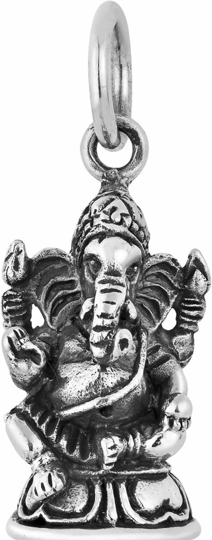 New AeraVida Aeravida Minimalist Ganesh Elephant Hindu Art Charm .925 Sterling Silver Pendant | Hinduism Charm | Religous Uni Jewelry