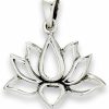 Wholesale Sac Silver Flower Lotus Pendant .925 Sterling Silver Symbol Strength Om Peace Transformation Charm