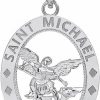 Hot CaliRoseJewelry 14K Gold Saint Saint Michael Pray For Us Oval Charm Pendant