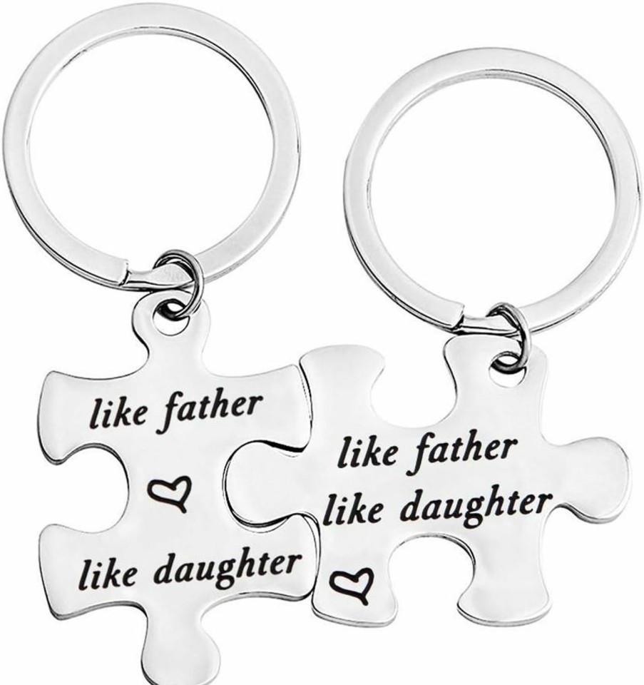 Best bobauna Bobauna Father Daughter Keychain Set Like Father Like Daughter Puzzle Keychain Set Of 2 Father'S Day Gift For Daddy Daughter