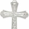 Clearance Diamond2Deal Diamond2Deal 925 Sterling Silver Diamond-Cut Cross Pendant Fine Jewelry For Women