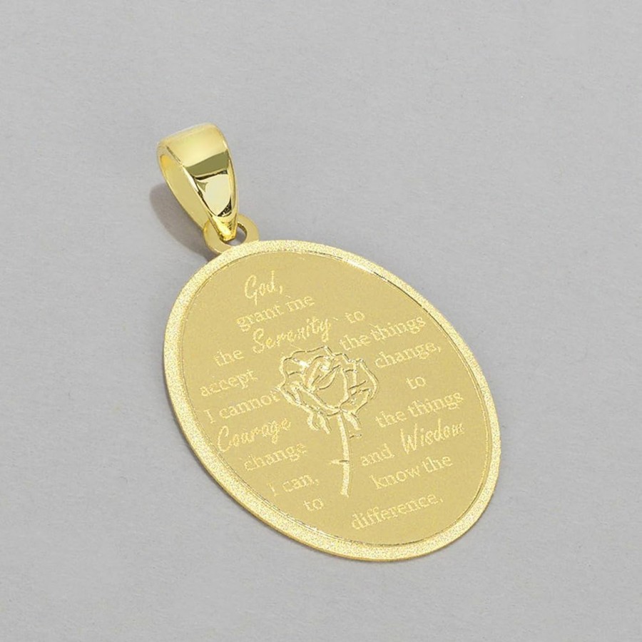 New Jewelry America 14K Yellow Gold God Grant Me The Serenity Prayer Pendant