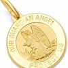 Hot The World Jewelry Center 14K Real Yellow Gold Religious Our Guardian Angel Medal Charm Pendant