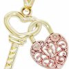 Clearance CA CHARMAMERICA Ca Charmamerica Gold Lock And Key Heart Charm - 10 Karat Solid Gold - Key Pendant - Locket Pendant