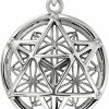 New W | S WITHLOVE SILVER Withlovesilver 925 Sterling Silver Celtic Knot Round Merkabah Metatron Flower Of Life Pendant