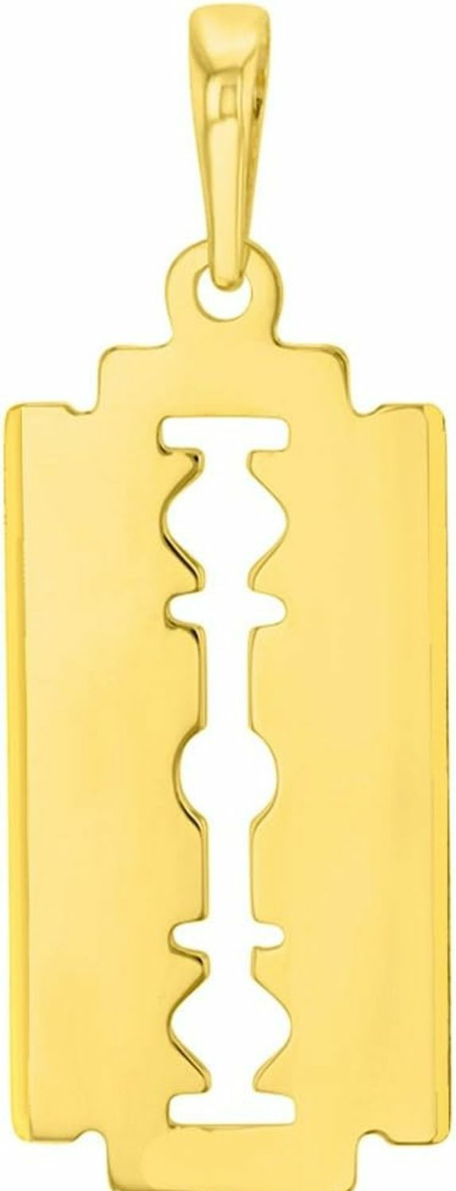 Hot Jewelry America Jewelry America Solid 14K Yellow Gold Sharp Edged Razor Blade Pendant