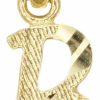 Clearance Ice on Fire Jewelry Dainty 10K Real Solid Gold Initial Charm Pendant Available In Other Letters, Alphabet Letter Jewelry Small In Size (B)