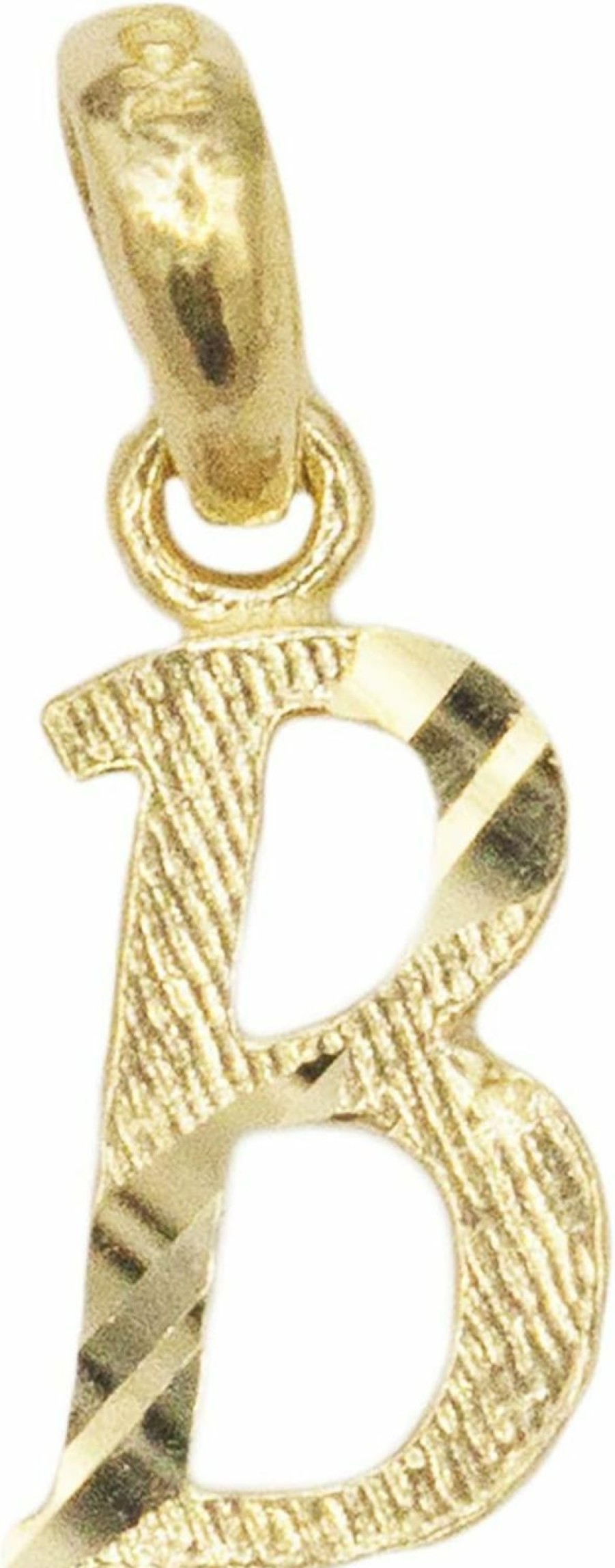 Clearance Ice on Fire Jewelry Dainty 10K Real Solid Gold Initial Charm Pendant Available In Other Letters, Alphabet Letter Jewelry Small In Size (B)