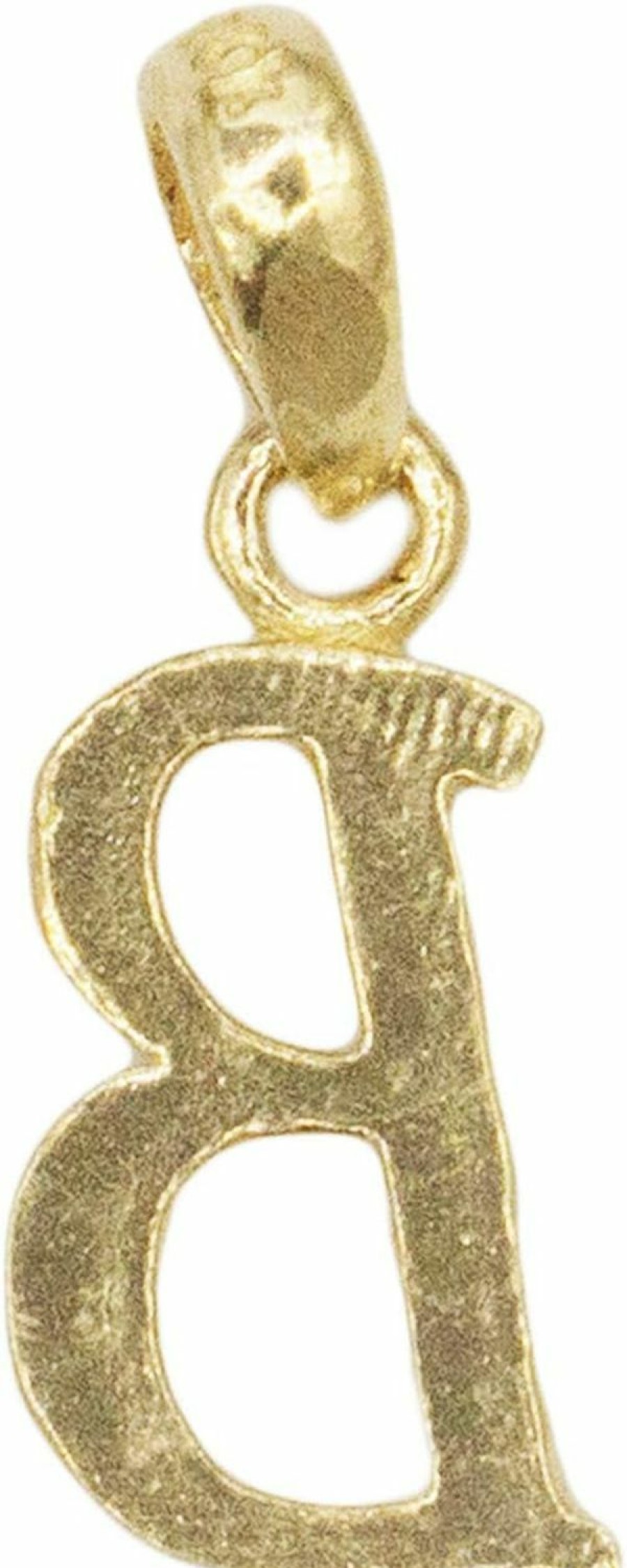 Clearance Ice on Fire Jewelry Dainty 10K Real Solid Gold Initial Charm Pendant Available In Other Letters, Alphabet Letter Jewelry Small In Size (B)