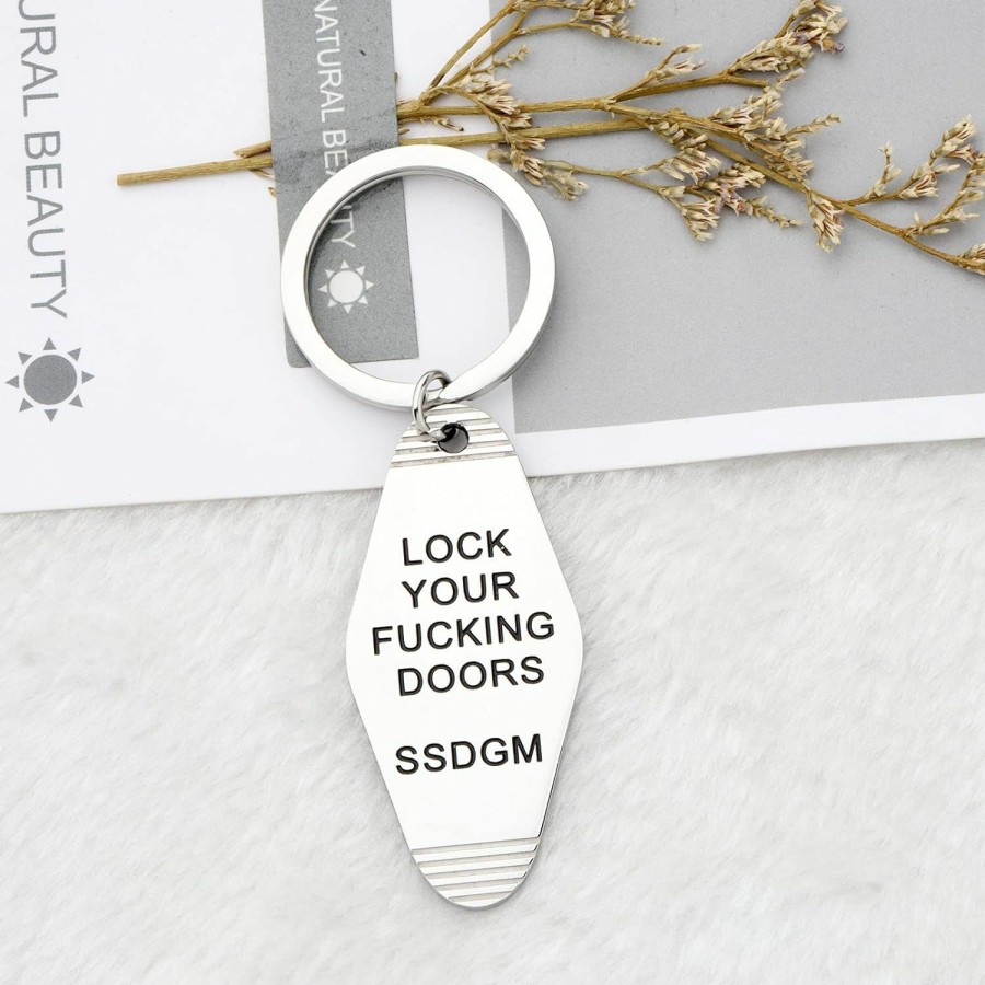 Hot MYOSPARK Myospark Lock Your Fucking Doors Keychain My Favorite Murder Ssdgm Style Keychain Ssdgm True Crime Gift