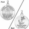 New PicturesOnGold.com Picturesongold.Com Saint Brendan Double Sided Sailors Round Religious Medal - - 2/3 Inch Size Of Dime, Sterling Silver