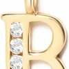 Best GELIN Gelin 14K Gold Initial Charm For Women | Alphabet Letter Pendants, A-Z, All Letters, Cz