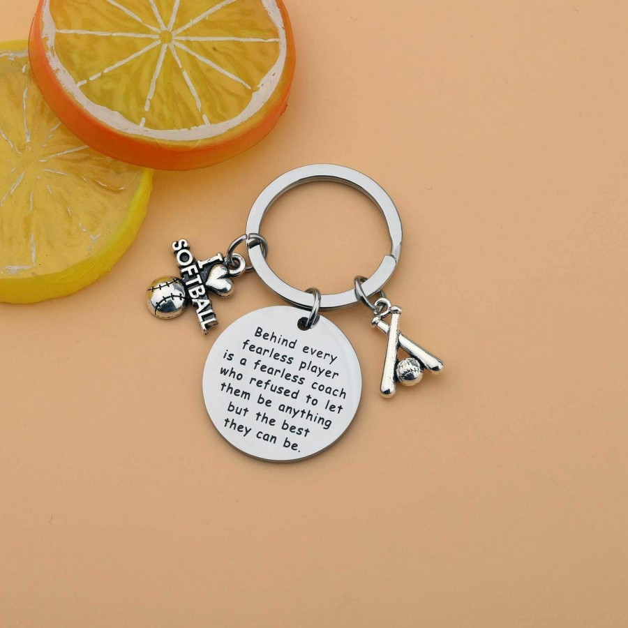 Best AKTAP Aktap Softball Gift Softball Coach Keychain Behind Every Fearless Player Is A Fearless Coach Appreciation Gift Softball Jewelry For Team Player (Softball Coach Keychain)