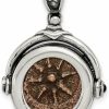 New Auriga Fine Jewelry 925 Sterling Silver Bronze Antiqued Widows Mite Coin Pendant (L- 30 Mm, W- 25 Mm) Gift For Women