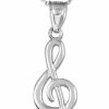 Clearance Music Jewelry Music Jewelry 925 Sterling Silver Treble Clef Pendant Necklace With Rolo Chain And Pendant Only