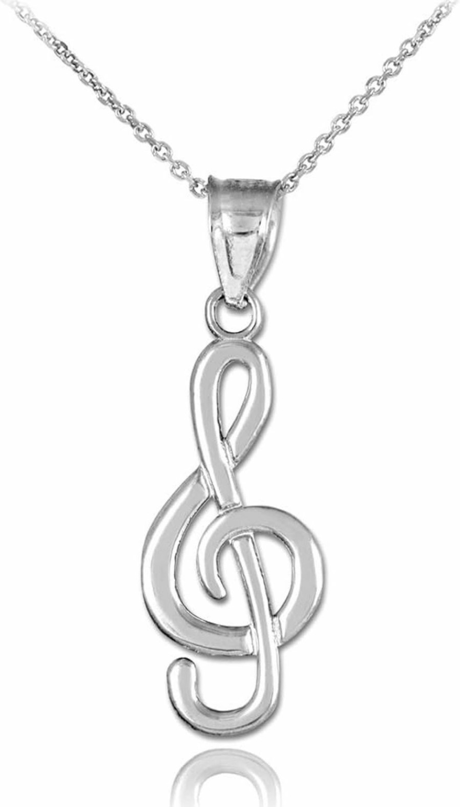 Clearance Music Jewelry Music Jewelry 925 Sterling Silver Treble Clef Pendant Necklace With Rolo Chain And Pendant Only